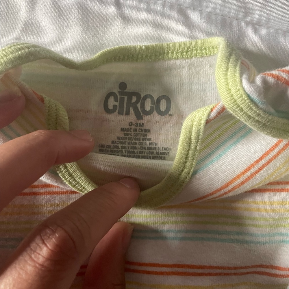 Striped Long- Sleeved Onesie